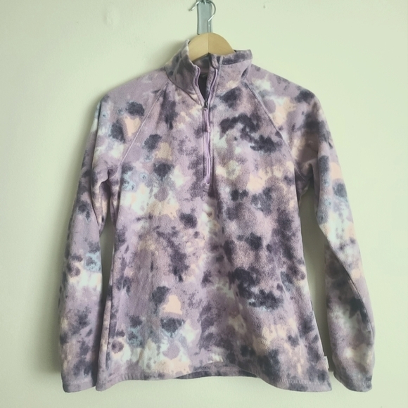 Eddie Bauer Tops - Eddie Bauer Jacket Purple Tie Dye Raglan Sleeve 1/4 Zip sz m
